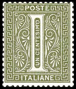Number one with ornaments in a rectangular frame
