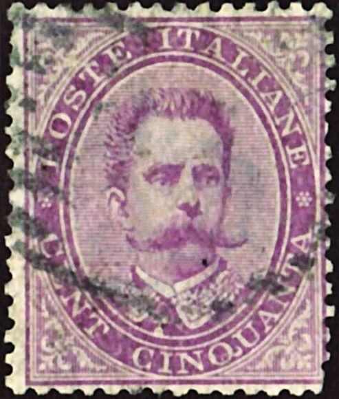 Effigy of Umberto I within an oval