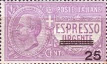 Express - Vittorio Emanuele III, Leoni Type, overprinted