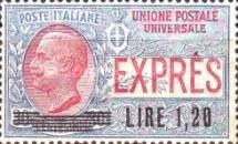 Express - Vittorio Emanuele III, Leoni Type, overprinted