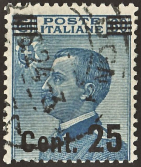 King Vittorio Emanuele III (1869-1947) facing left, ovpt.