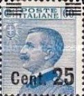 King Vittorio Emanuele III (1869-1947) facing left, ovpt.