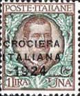Vittorio Emanuele III with Floral Ornaments, overprinted