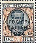 Vittorio Emanuele III with Floral Ornaments, overprinted