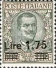 Vittorio Emanuele III with Floral Ornaments, overprinted