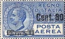 Airmail - King Vittorio Emanuele III within an oval - ovpt.