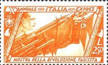 Flags and Head of Mussolini