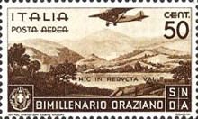 Plane flying over the valley of Aniene