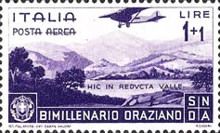 Plane flying over the valley of Aniene