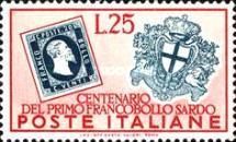 20 Cents of Sardinia and Coat of Arms of Genoa
