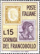4th Stamp day with 10 c of Sardinia and 30 L. Italy