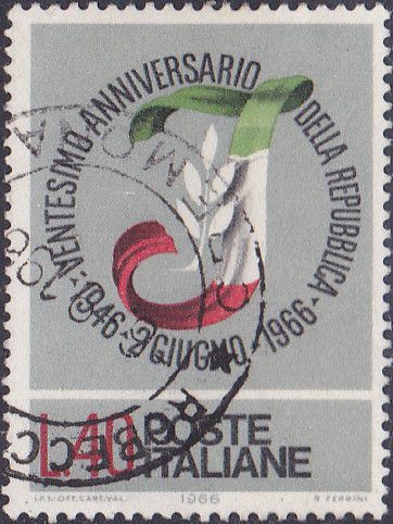 Capital 'I' Formed by Italian Flag and Olive Branch
