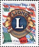 Coat of arms of the Lion's Club and flags