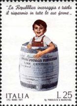 Boy in Savings Barrel