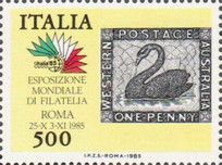 Stamp Western Australia MiNr. 1 - Black Swan (Cygnus atratus