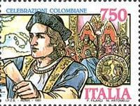 Map, Columbus, Seal and King and Queen of Spain
