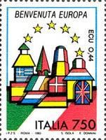 Buildings on Flag of Italy