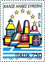 Buildings on Flag of Greece