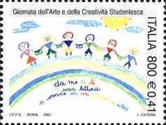 Children with postcards
