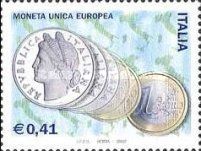 1946 Lira Coin Transforming into Euro Coin