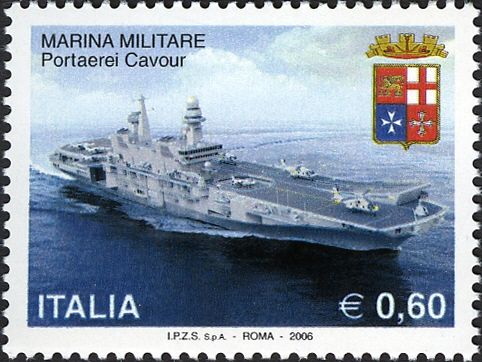 Carrier Cavour and Military Navy Coat of Arms