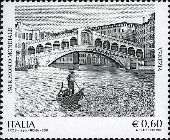 Gondola and Bridge of Rialto, Venice (World Heritage 1987)