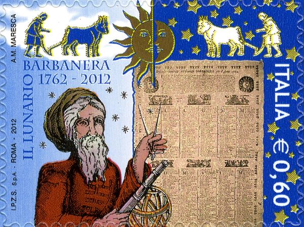 250th Anniversary of First Edition of "Lunario" by Barbanera