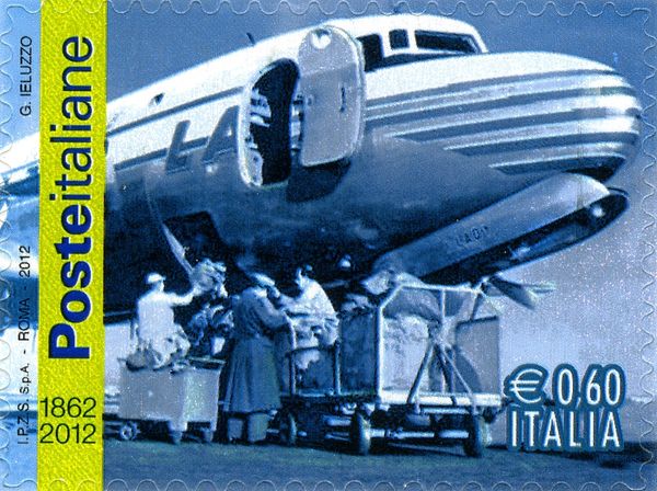 150th Anniversary Italian Postal Service- Mail on Plane