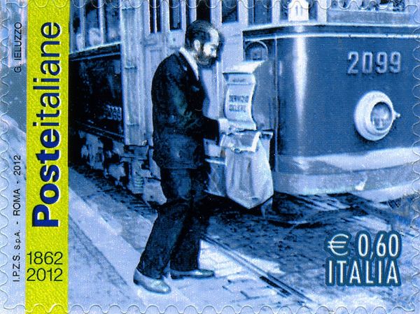 150th Anniversary Italian Postal Service - Mail from Tram