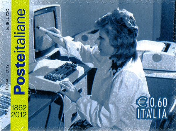 150th Anniversary Italian Postal Service- Use of Computers