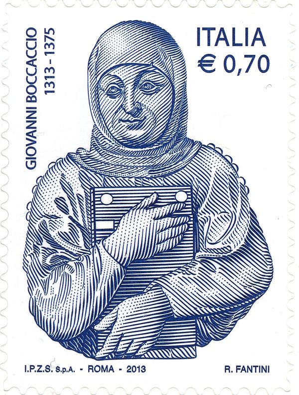 Cenotaph of Giovanni Boccaccio, Sculpture by Rustici