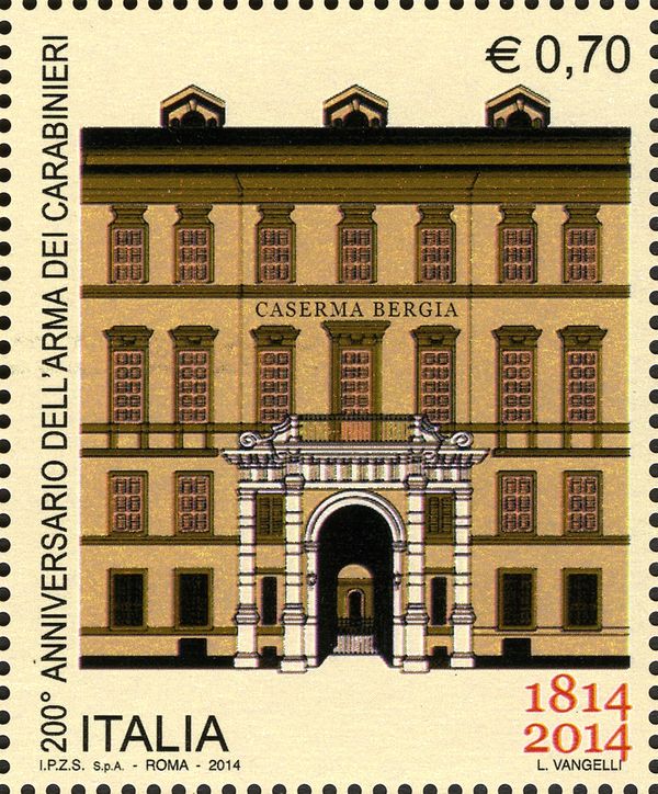 Facade of the Barracks "Bergia" in Turin