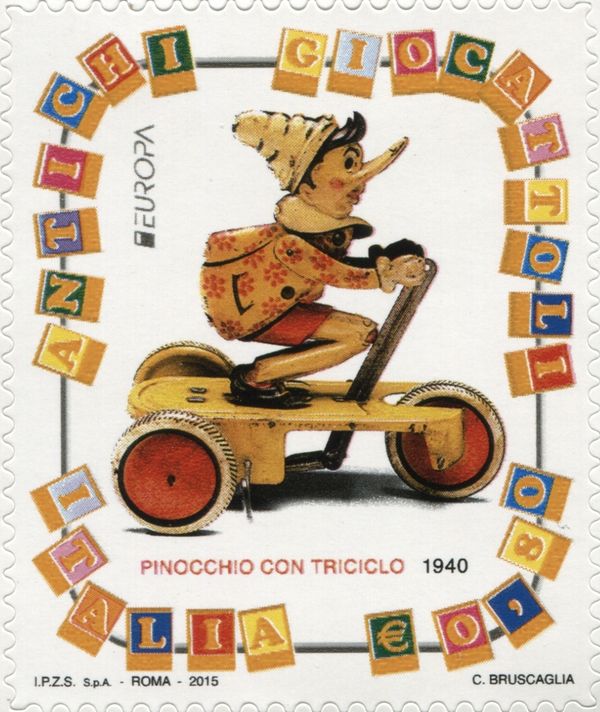 Old Toys: Pinocchio with Tricycle