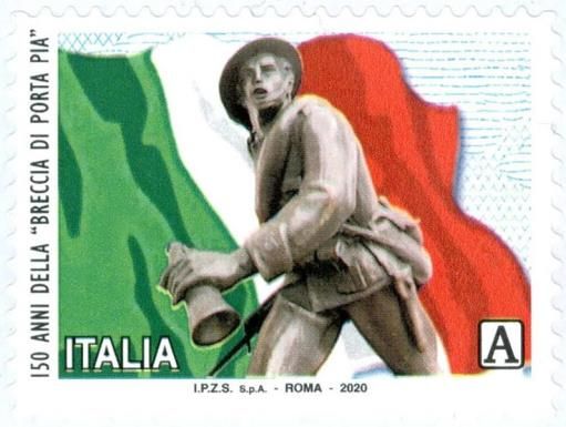 Monument to the Bersagliere and Italian Flag