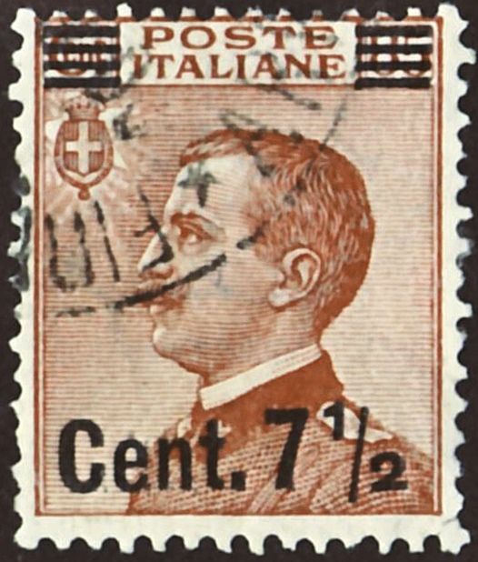 King Vittorio Emanuele III (1869-1947) facing left, ovpt.
