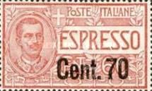 Express - Vittorio Emanuele III - Floral Type, overprinted