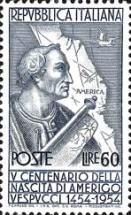 Portrait of Amerigo Vespucci and Map