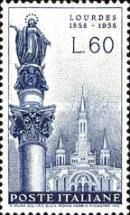 Statue of the Holy Virgin and Lourdes Basilica