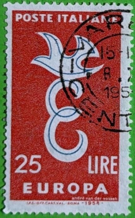 Peace Dove over Letter 'E'