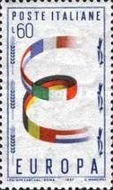Letter E with Flags, wmk. stars II 65° D