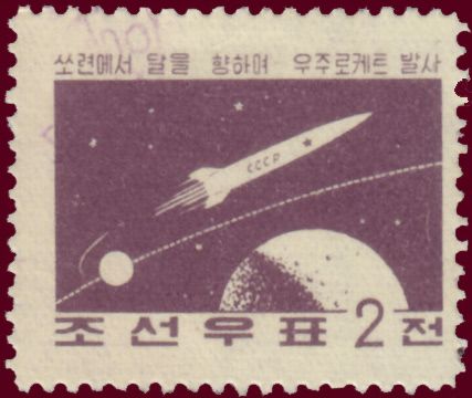 Rocket orbiting the earth and moon