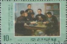 Kim Il Sung teaching students about the revolution
