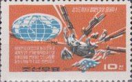 Globe; bayonets holding down the Americans