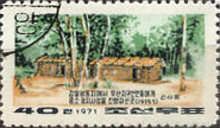 Log cabins in the woods