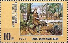 Kim Il Sung at the campfire