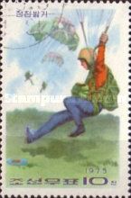 Parachutists landing