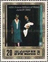 Prince Charles carrying baby, Princess Diana looking left