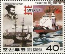 Jacques Cartier, his ship “Grande Hermine”, ice-breaker “Ter