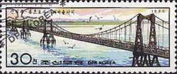 Suspension bridge between Sinuiju-Ryucho Island