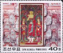 Painting of Buddha with two saints